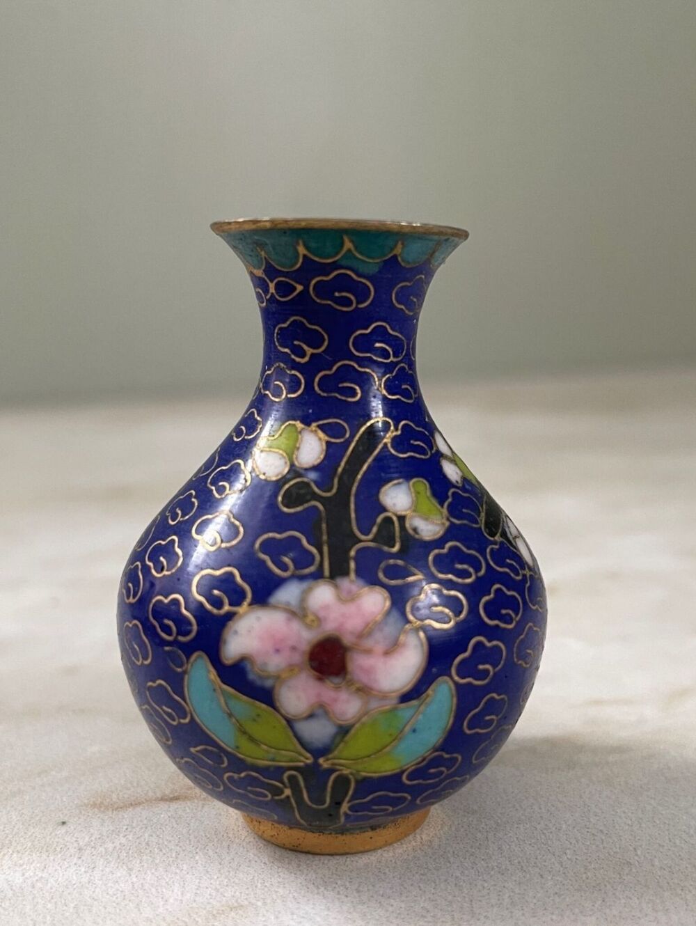 Vintage Mini Cloisonne Enamel Vase 2" | Asian Decor
